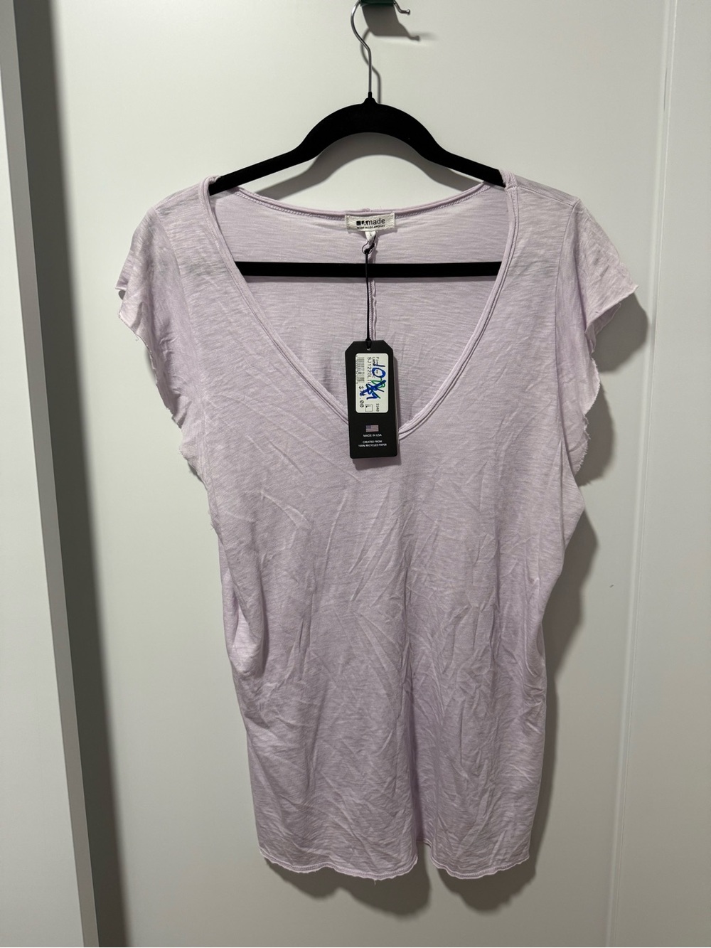 LAmade Light Lilac V-Neck Short Sleeve Tee